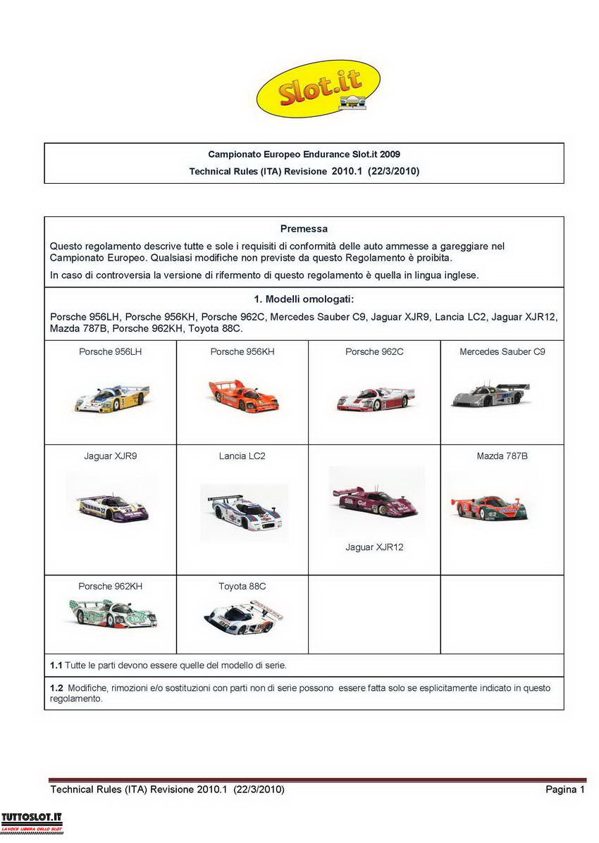 regolamento slot.it