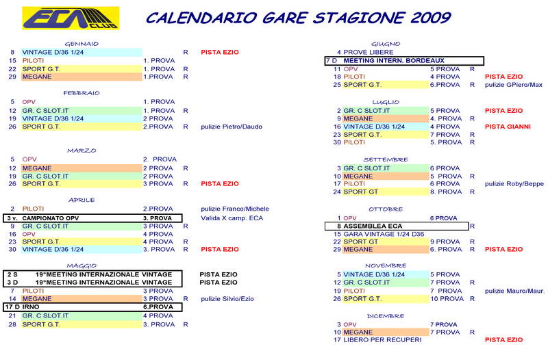 CALENDARIO 2009