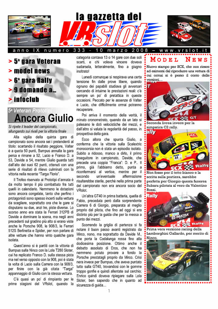 gazzetta del VR SLot nr. 333